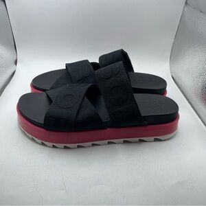 Sorel Roaming Black and Pink Women's Sandals size 6.5